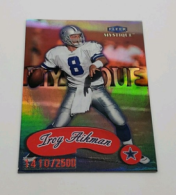 #ad Troy Aikman 1999 Fleer Mystique Red Serial Numbered 2500 Dallas Cowboys $14.99