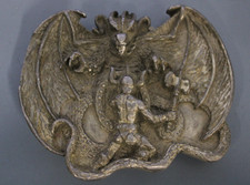 DRAGON SLAYER D D STYLE BELT BUCKLE 1982 USA T-48 BERGAMOT BRASS WORKS