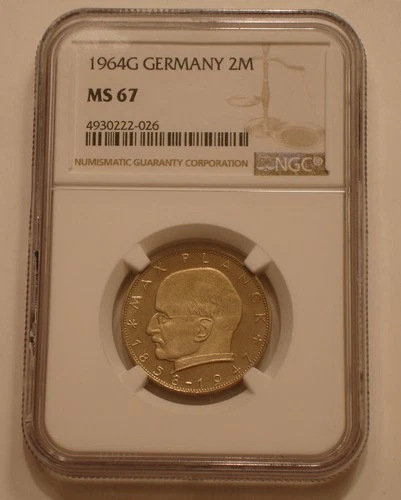 1964-G 2-Mark of Germany NGC MS 67 superb Gem BU