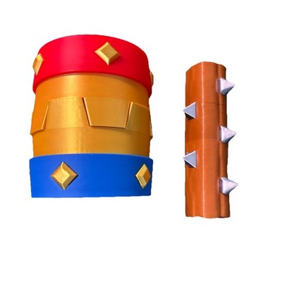 Clash Royale Blue And Red Crown And Log  (3D Printed)