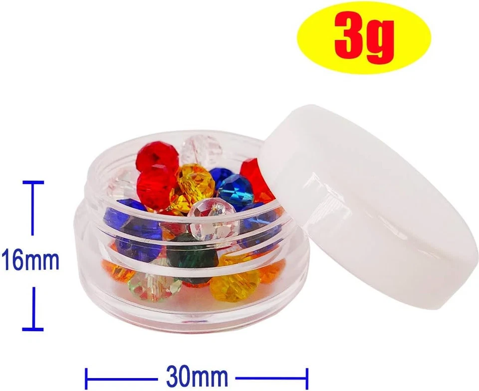 100pcs*3ml klar leer Dose Behälter Tiegel Schraubdose Döschen Cremedose Kosmetik - Bild 2 von 4