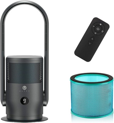 ULTTY Bladeless Tower Fan and Air Purifier in One 90° Oscillating Bladeless Fan