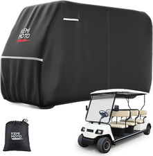 KEMIMOTO 600D Waterproof Golf Cart Cover Universal 6-Seater Black Heavy Duty