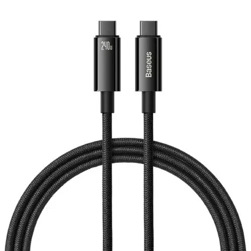 Baseus Tungsten Gold 240W USB-C to USB-C Charging Cable – Black - 1m, 2m, 3m - Image 2 of 4