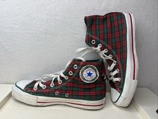 Vintage Converse All Star Hi Top Christmas Plaid Made In The USA M Size 5 1/2