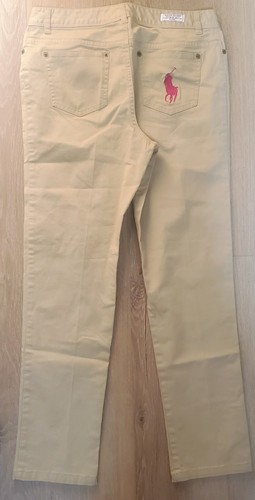 Ralph Lauren Chinos Clásicos POLO Big Pony Rosa Bolsillo Tostado Pantalones 16 Niñas Elastizados - Imagen 4 de 11