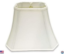 Royal Designs, Inc. Rectangle Cut Designer Bell Shade, Spider Fitter, White, 8 x