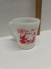 Vintage Fire King Milk Glass Mug Anchor Hocking Cup Prayer Bless This Food Lord