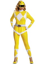 Brand New Mighty Morphin Power Rangers Yellow Ranger Adult Costume
