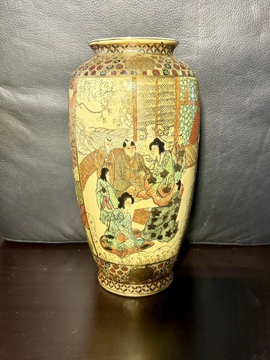 艺妓花瓶日本古董花瓶| eBay