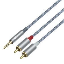 3.5mm To Rca Audio Cable 4ft 2 Male Rca Aux Cord Adapter Headphone Jack Y Splitt