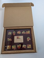 Coca-Cola Olympic Santa 12 Pin Framed Set 1932-1984 Limited Edition w/ Box