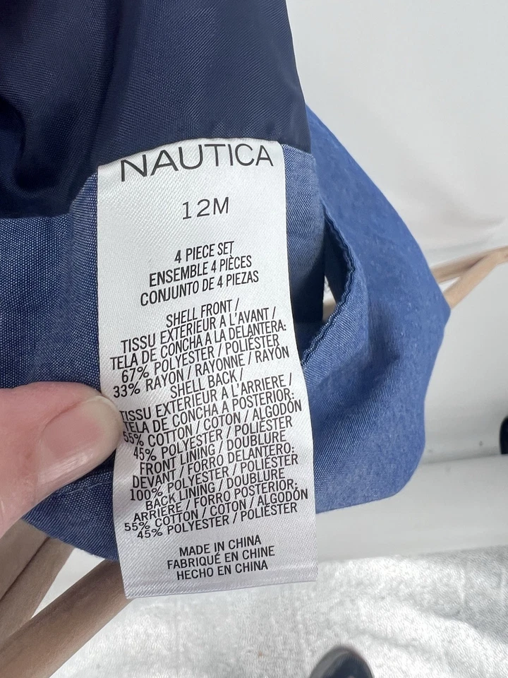 Chaleco de vestir Nautica tartán a cuadros cambray 12M vacaciones Foto 3 de 3