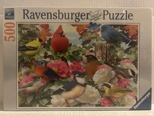 NEW & SEALED Ravensburger Puzzle 500 Piece “Garden Birds” 19 1/3” X 14 1/4”