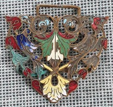 Vintage Enameled Italian Belt Buckle, 58x49mm