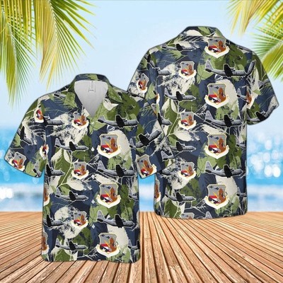 Air Force Hawaiian Shirt Puerto Rico Air National Guard Lockheed WC 130H Hercule