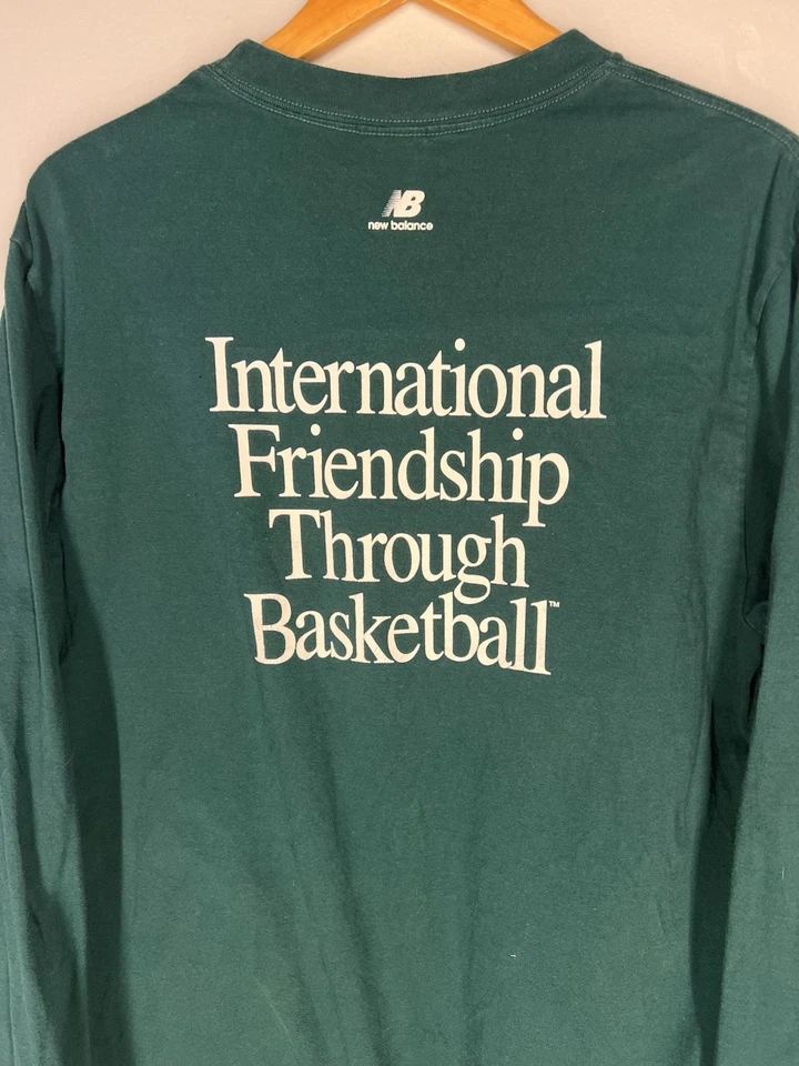 Camiseta De Colección Aimé Leon Dore X New Balance Manga Larga XL Verde Baloncesto Gráfico Foto 3 de 4