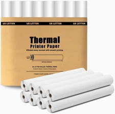 8 Rolls Thermal Paper 8.5’’ X 11’’ White for Thermal Printer, Rolls for A285M/ P