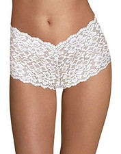 Maidenform Women's 1-Pack Casual Comfort Lace Boyshort Panty, White, 9 / XXL