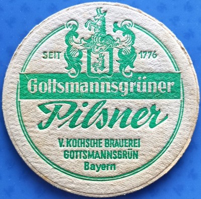 Alter Bierdeckel V. Kochsche Brauerei Gottmannsgrün Bayern um 1950