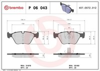 Brembo Bremsbelagsatz, Scheibenbremse P 06 043X FüR BMW Wiesmann MG