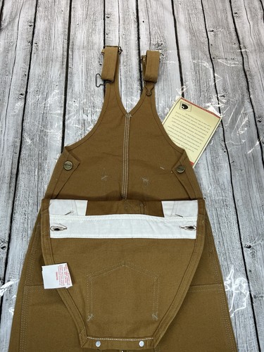 Vintage NWT 4T BU406 CARHARTT Tan Overall Bibs Double Knee Youth Kids MADE USA - Picture 3 of 9