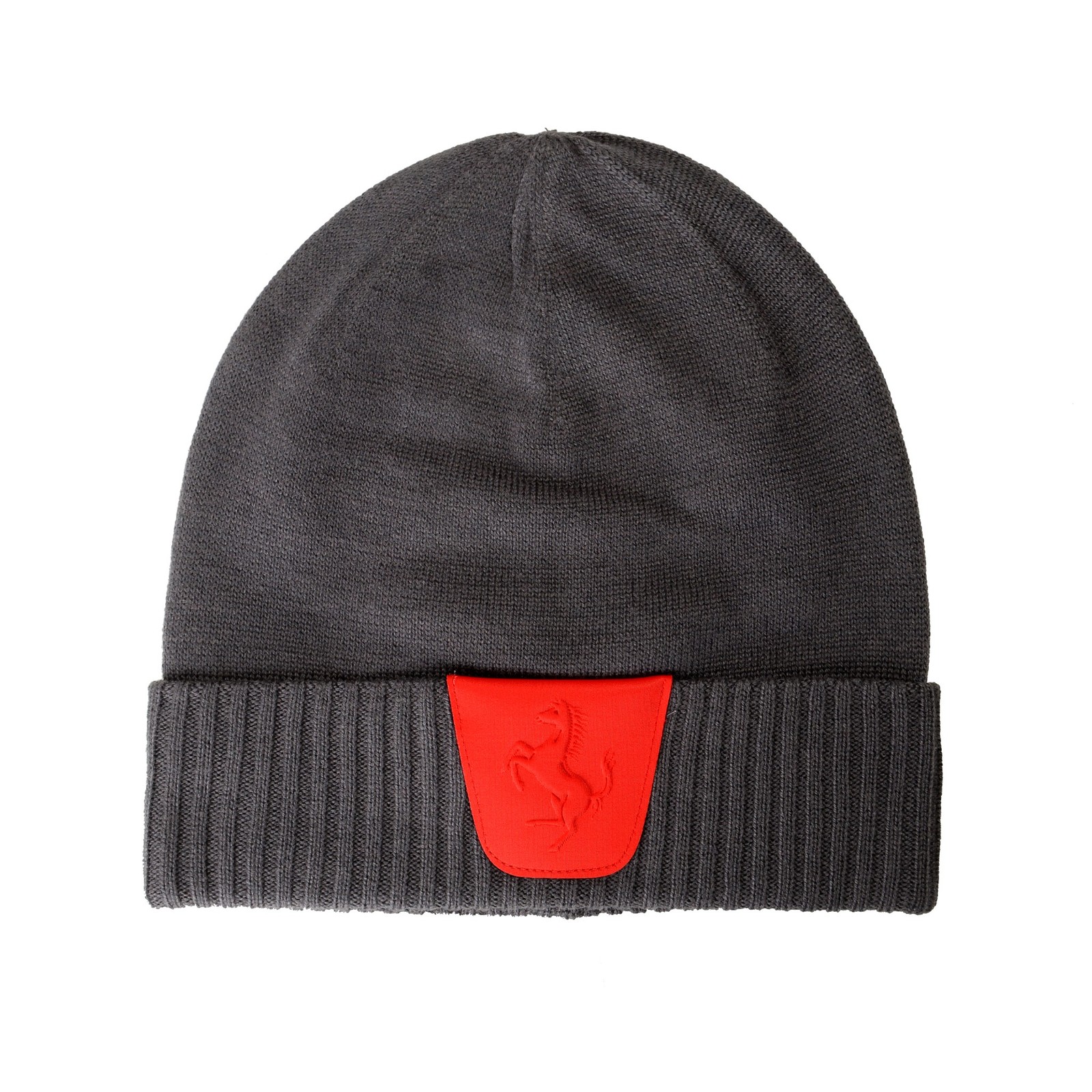 Шерстяная шапочка-бини Scuderia Ferrari Adults Hybrid серого цвета с логотипом, Размер S