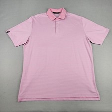 Polo Golf Ralph Lauren Polo Shirt Mens XL Pink White Striped Performance Golf