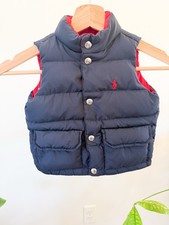 Polo Ralph Lauren Reversible Puffer Vest Navy Red Baby Toddler Embroidered Logo