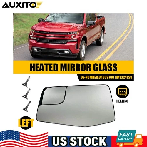 Rearview Mirror Glass Heated Driver For Chevrolet Silverado & GMC Sierra 1500