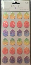 EASTER STICKERS "GLITTER EGGS" 24 PIECES TOTAL VERY BEAUTIFUL QUALITY.