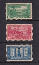 1925 Lexington Concord Sc 617 618 619 MHR OG set of 3 complete (C9