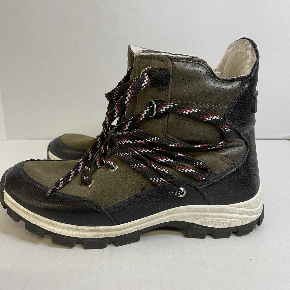 Nautica Aliza Women’s Winter Boots 9 Green Black Faux Fur Hiking Snow Outdoor View 6