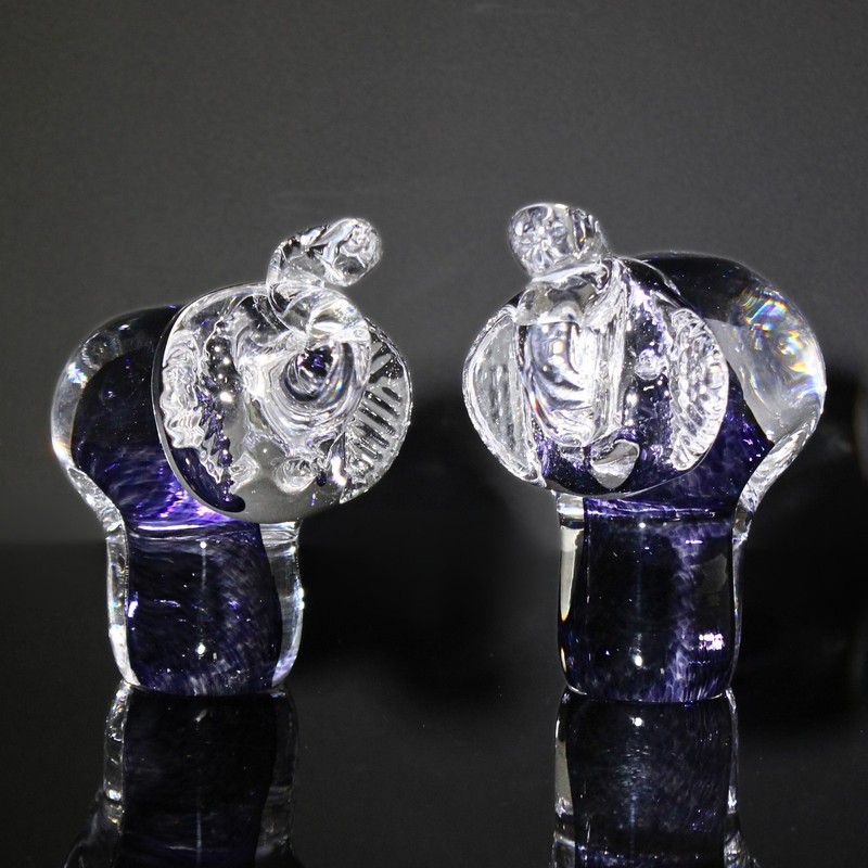 Lot of 2: IHG Crystal Elephant Figurines