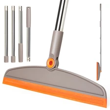 XXFLOWER Silicone Air Broom,Multifunction Magic Broom with Long Gray Orange 