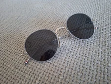 Thom Browne Round Sunglasses TBS915-50-01 Silver Gray With Green Lens 50-21
