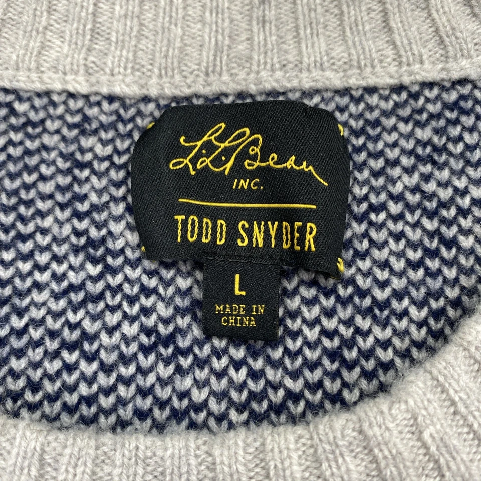 LL Bean x Todd Snyder Cashmere-Merino Norwegian Sweater Mens Size L Cabin Luxury - Image 3 of 4