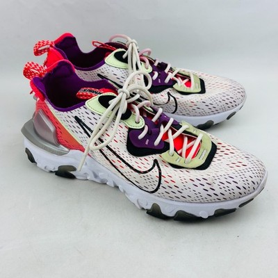 Nike React Vision Barely Volt Laser Crimson Sneaker Mens Lace