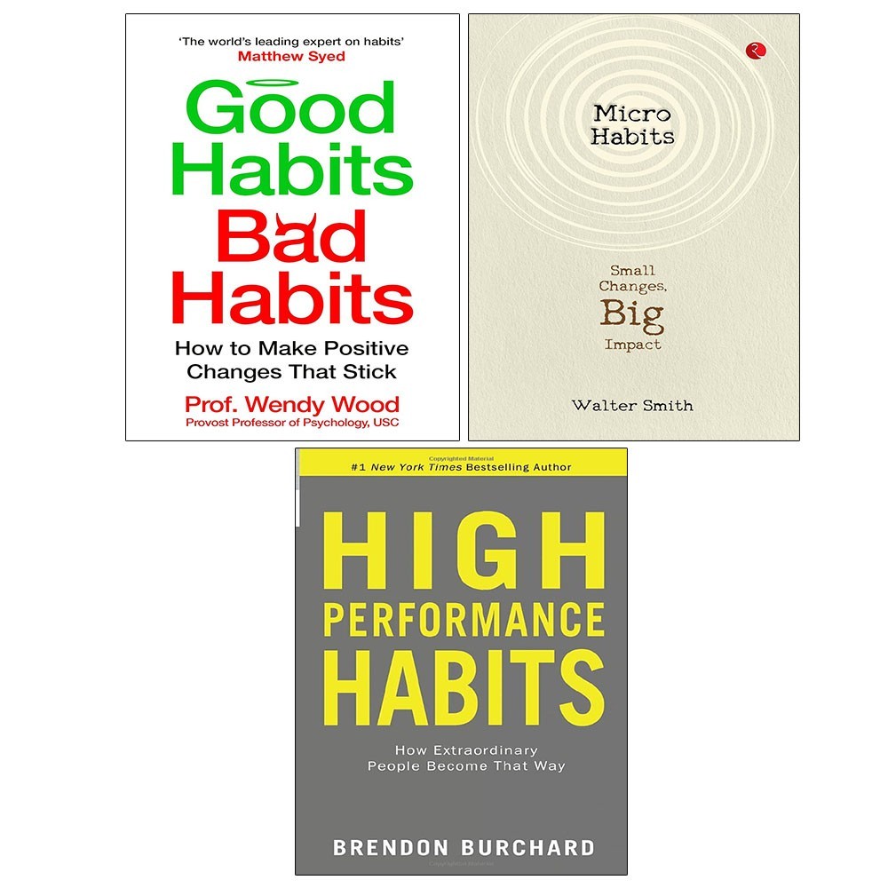 High Performance Habits, Micro Habits, Good Habits Bad Habits Wendy 3 Books Set