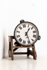 Vintage Industrial 18" Large Cast Iron Gents of Leicester Factory Railway Clock