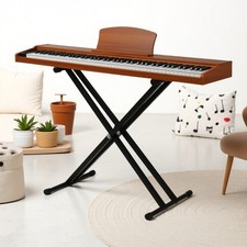 88-Key Full Size Semi-Weighted Digital Piano Set - 3-Pedal X-Stand Walnut