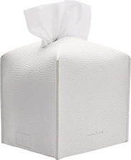 Tissue Box Cover Holder, Square with Bottom Belt by - PU Leather Decorative Org