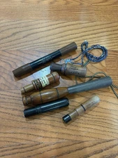 Lot Of 6 VTG Goose Calls P. S. Olt Faulks Cajun Goose Call Goose Charmer