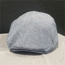 The Children's Place Boys Grey Chambray Ivy Flat Cap Hat Size L/XL 8Y Cotton