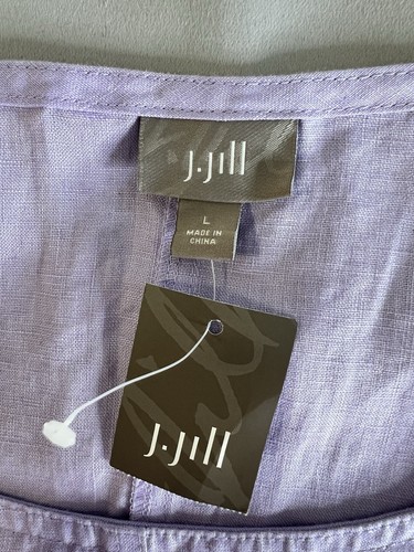 J. Jill Lily Linen Women’s Sz Large 100% Linen Purple Sleeveless Maxi Dress NWT - Picture 4 of 9