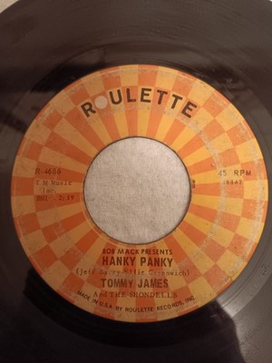 TOMMY JAMES AND THE SHONDELLS HANKY PANKY / THUNDERBOLT Roulette 45 Vinyl RARE! 