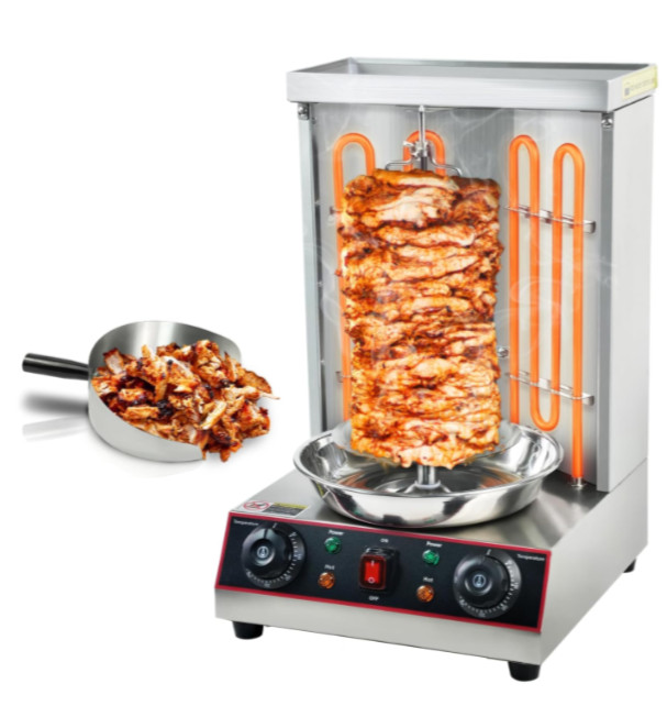 Electric Shawarma Grill Machine | Vertical Rotisserie | 2 Burners | 110V | OB