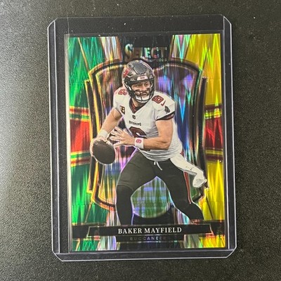 2025 Panini Select - Premier Level Baker Mayfield #137 Green & Yellow Shock