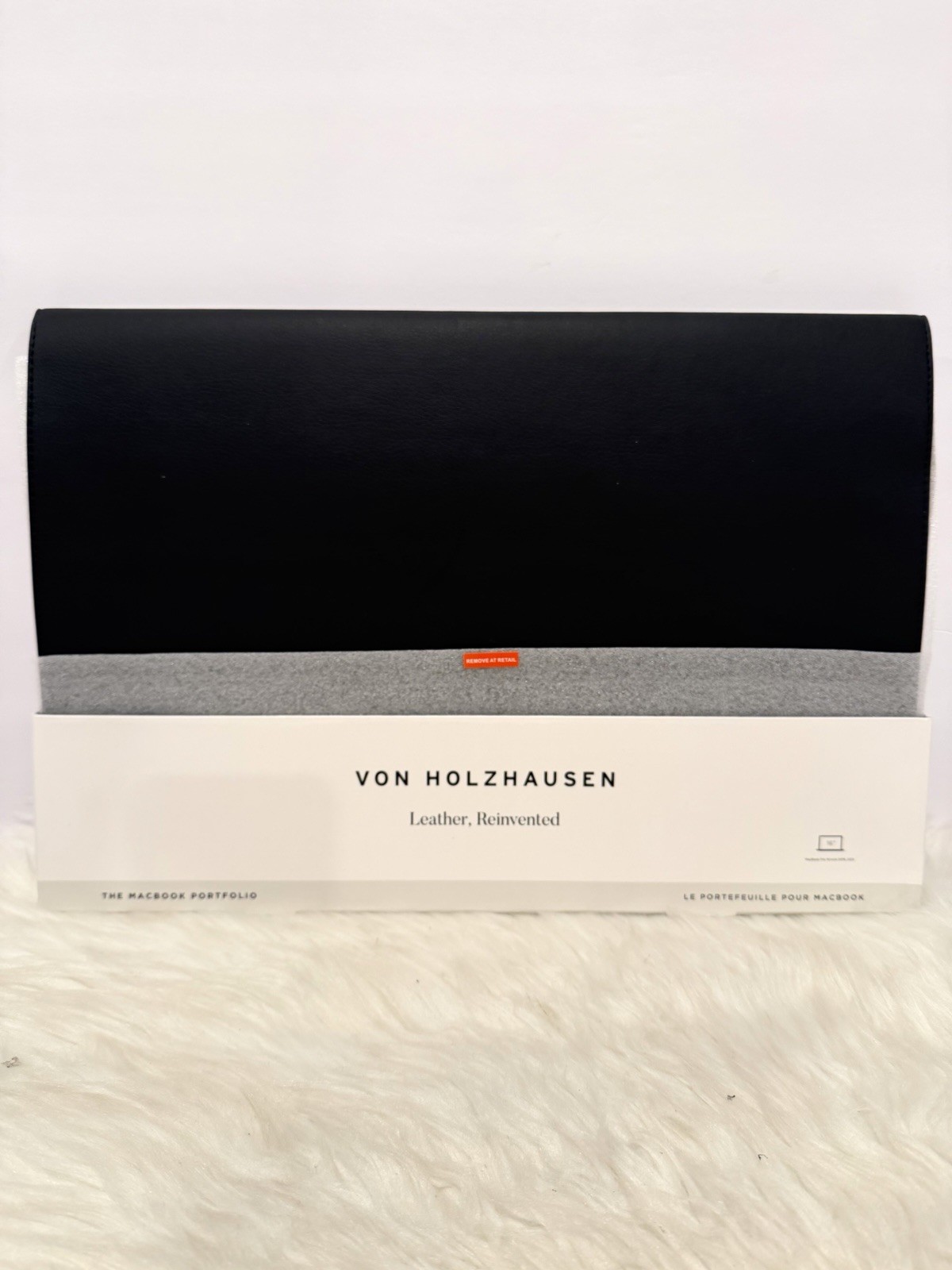 Nuovo Von Holzhausen MacBook Portfolio 16" cover in pelle vegana nera foto 5