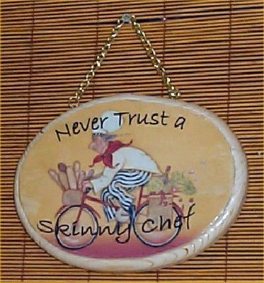 Fat Chef On Bike Sign Plaque Waiter Bistro Never Trust Wall Decor Ebay